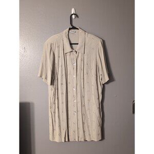 Miranda K Button Up Vintage Shirt Dress Size Unknown Shoulder Pads